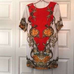 Women’s Asos sz 0 Versace style pattern mini dress